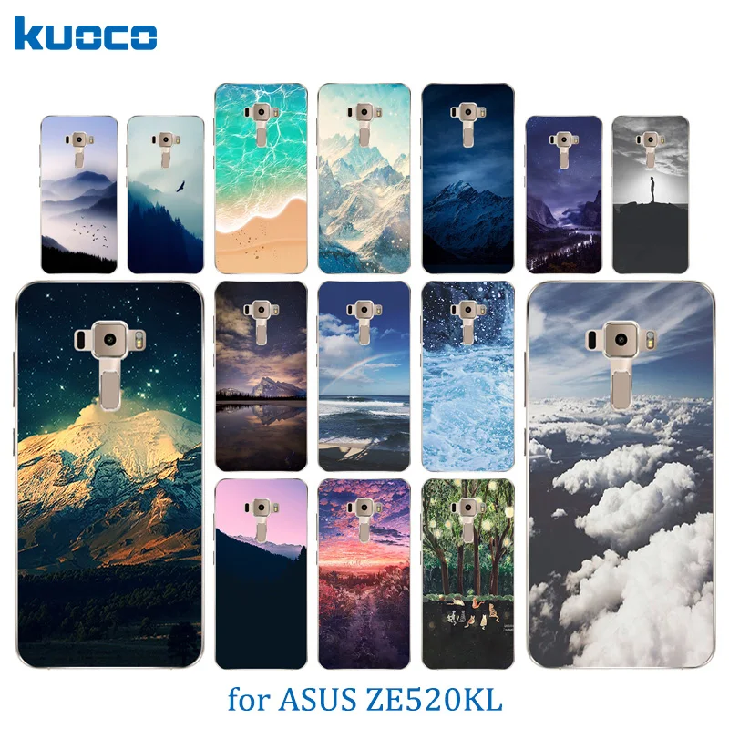 Мягкая силиконовая задняя крышка для Asus ZenFone 3 ZE520KL с ландшафтным узором
