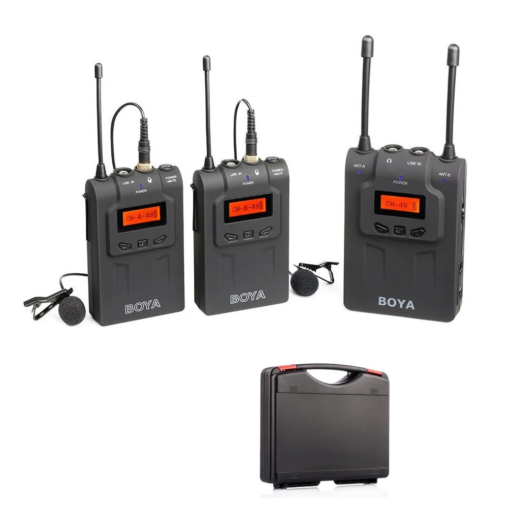 

BOYA UHF Dual-Channel Wireless Lavalier Microphone System + 48 Channels 6 Hours Continuous Time for Interviews BY-WM8 Microphone
