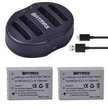 2-Pack EN-EL5 ENEL5 En El5 Li-ion Rechargeable Battery + Dual USB Charger for Nikon Camera Coolpix P80 P90 P100 P500 P510 P520
