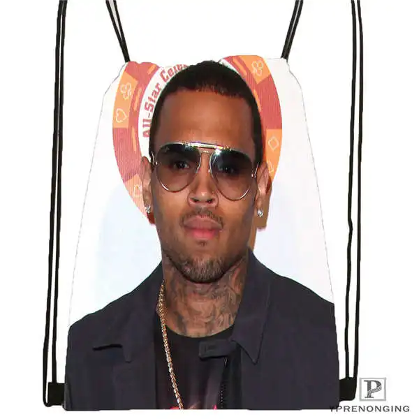 Drawstring Backpack Custom Chris-Brown-Royalty походная сумка на шнурке Cute Daypack Kids Satchel(черная спинка) 31x40 cm#180611-03-122 - Цвет: Drawstring Backpack