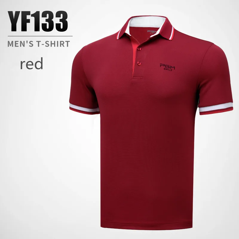 PGM Golf Men Sportswear Breathable Moisture Wicking Quick drying Short sleeved Golf T shirt 