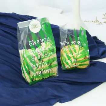 

500pcs Green Frosted Plastic Bag For Cookie Wedding Birthday Party Favors Biscuits Candy Gift Packaging Bags