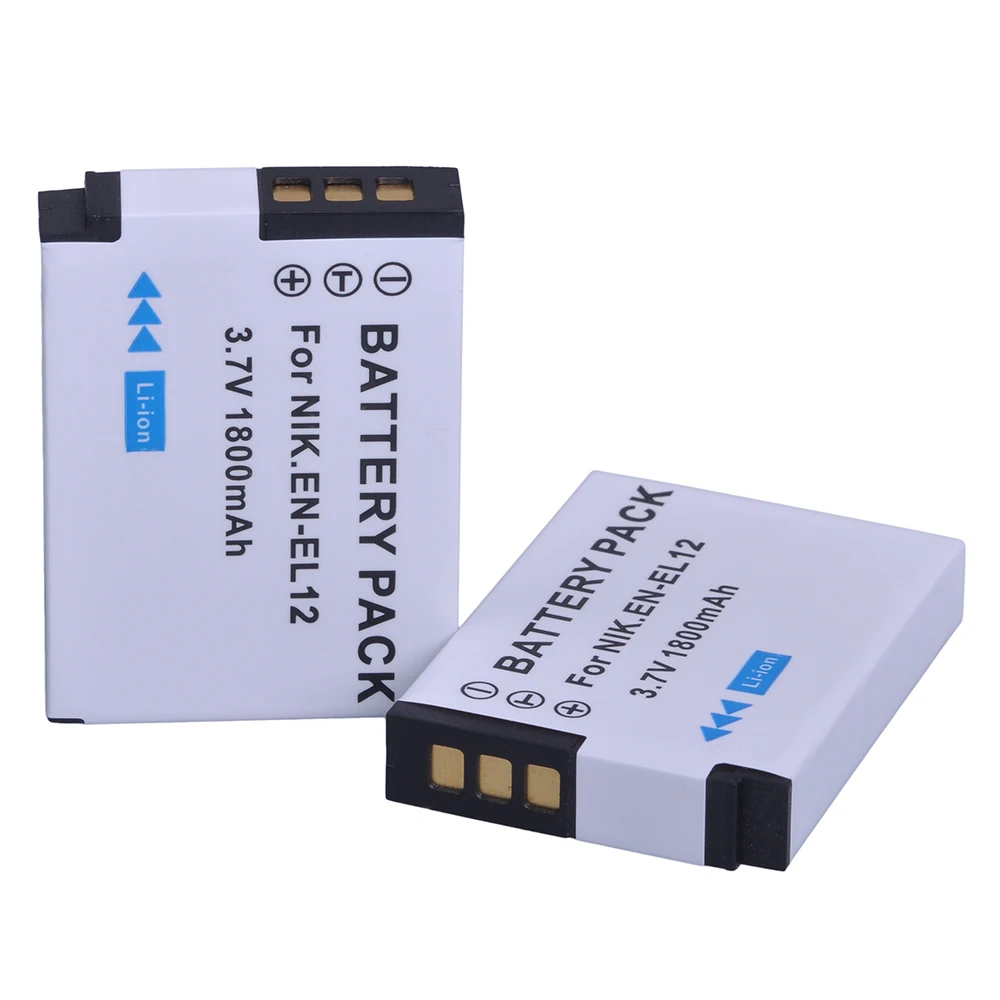 Kaufen 2 stücke EN EL12 ENEL12 EN EL12 Batterie + LCD USB Ladegerät für Nikon COOLPIX S630 S610 S640 S1000 S1200pj S31 S6000 S6100 AW120s P340