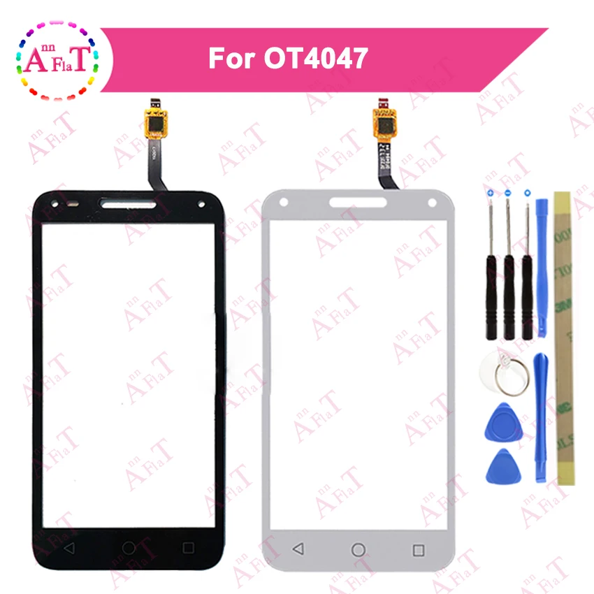 

for Alcatel One Touch U5 3G 4047D 4047G 4047 OT4047 OT4047D Touch Screen Digitizer Sensor Outer Glass Lens Panel 3m glue