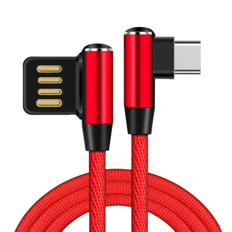 

2.4A L-Line 90 degree elbow USB Type C Cable for Samsung S8 Note 8 charging Data Sync Cable for Xiaomi Redmi Note 7 Mi 9 K20 Pro