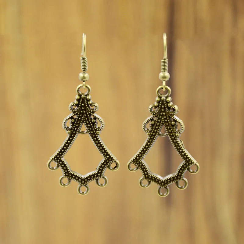 Buy 20pc/lot Vintage Bronze Connector Charms Pendants Earring DIY Findings