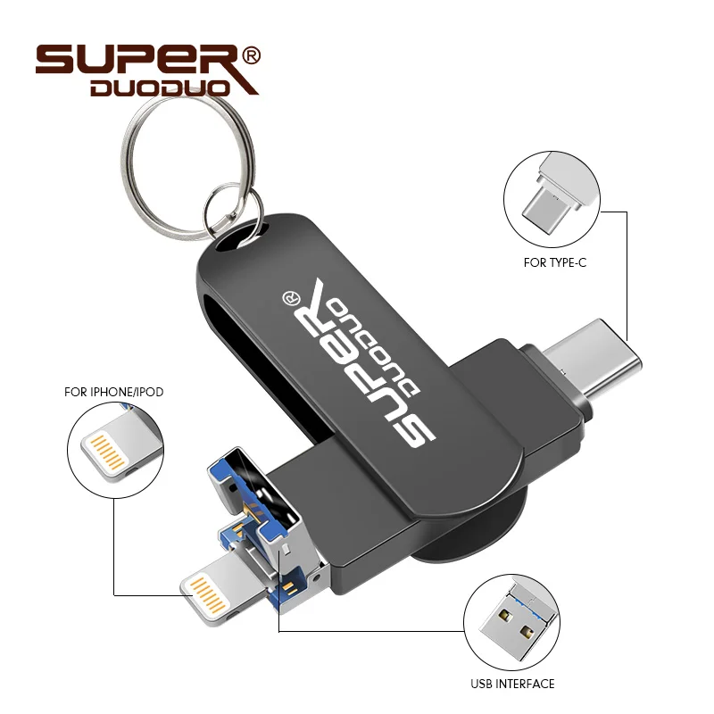 OTG USB флэш накопитель ios для iPhone XS MAX/XR/X/8 8 Гб 16 iOS 3 в 1 32 64 128 ГБ Usb флешка|USB
