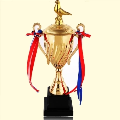 Лидер продаж, спортивные призы, трофей, чашки, позолоченное металлическое Кубок, трофей, голубь, спортивные трофеи награда, медали, высота 28 см