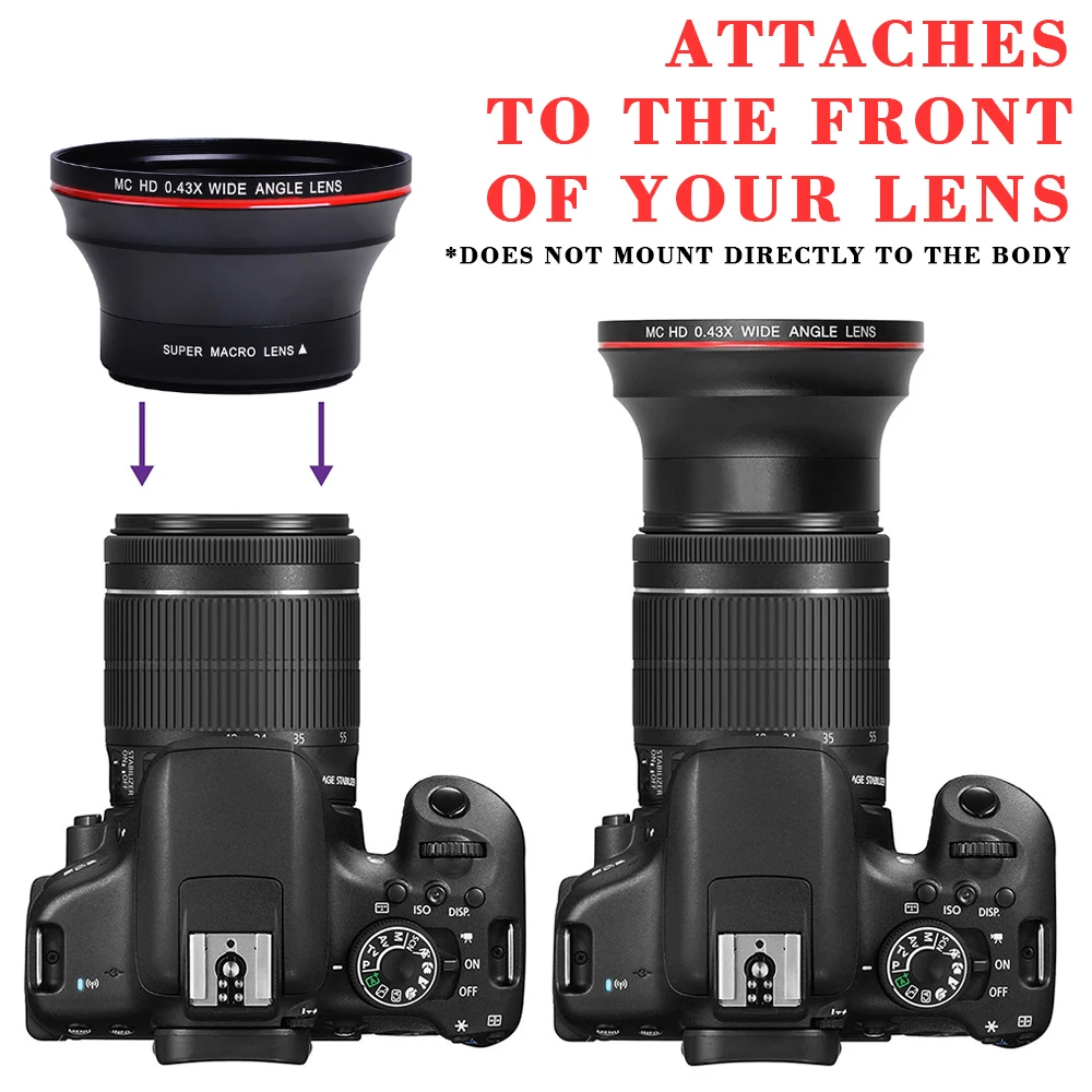 58MM 0.43x Batmax Professional HD Wide Angle Lens (w/Macro Portion) for Canon EOS Rebel 77D T7i T6s T6i T6 T5i T5 T4i T3i SL2 60 58MM 0.43x Batmax Professional HD Wide Angle Lens (w/Macro Portion) for Canon EOS Rebel 77D T7i T6s T6i T6 T5i T5 T4i T3i SL2 60