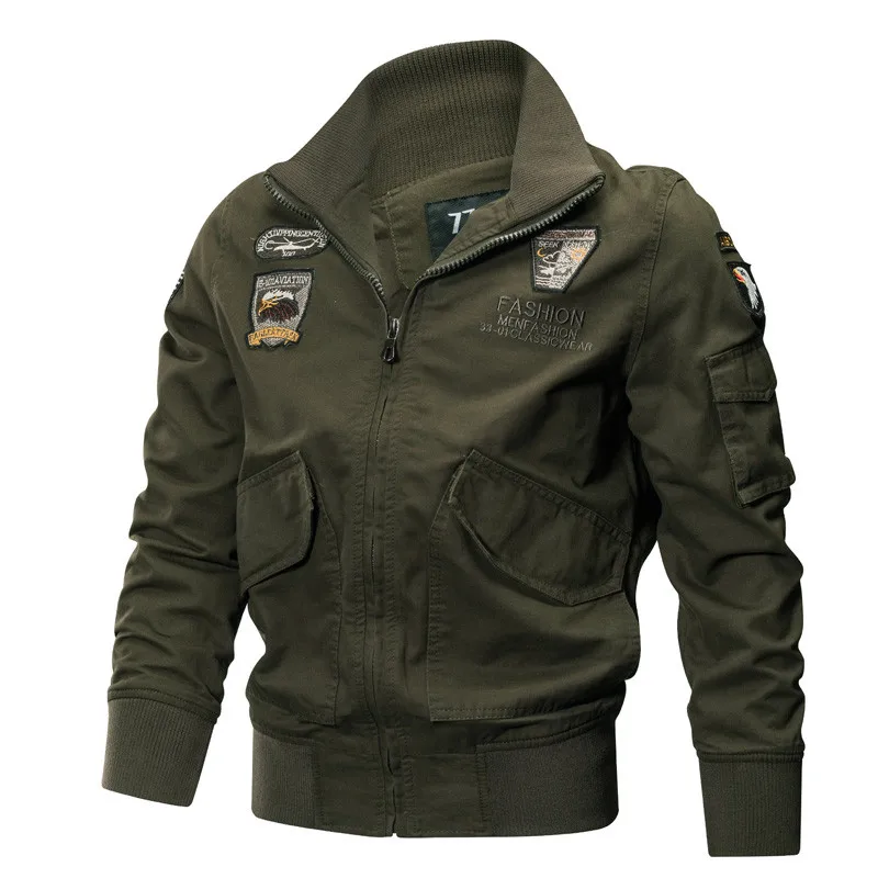 Men's Military Bomber Jacket Winter Cotton Jacket Coat Spring Autumn Slim Casual Army Pilot