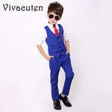Школьная форма; платье для мальчиков; брендовый костюм для свадьбы; джентльменский детский жилет; брюки; деловой костюм из 2 предметов; комплект одежды для детей; F062