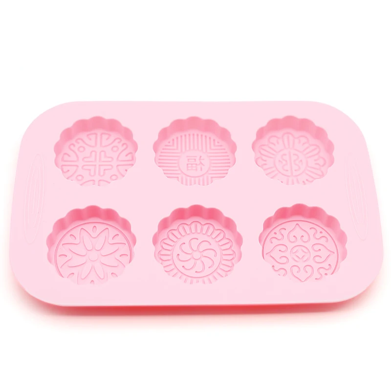 handmade silica gel soap mold silicone mould round fine pattern cake soap molds