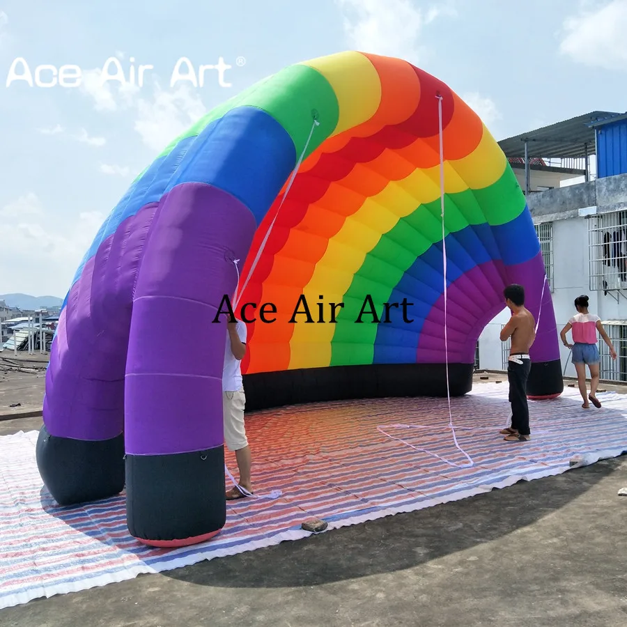  New design beautiful rainbow tentinflatable half dome marquee for promotion