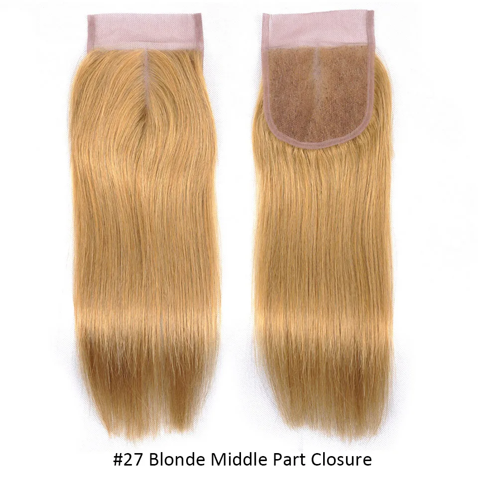 blonde middle part closure