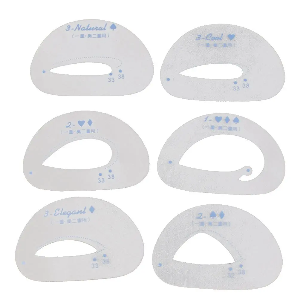 

Eyeshadow Templates Eyeshadow Grooming Design Template Makeup Tool 6pcs