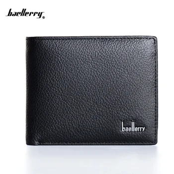 

New 2018 genuine leather men wallets famous brand men wallet male black coin purse ID card dollar bill wallet