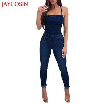 

Women's Fashion Sexy Waist Slim Fit Jeans Jumpsuit Long Rompers Y783
