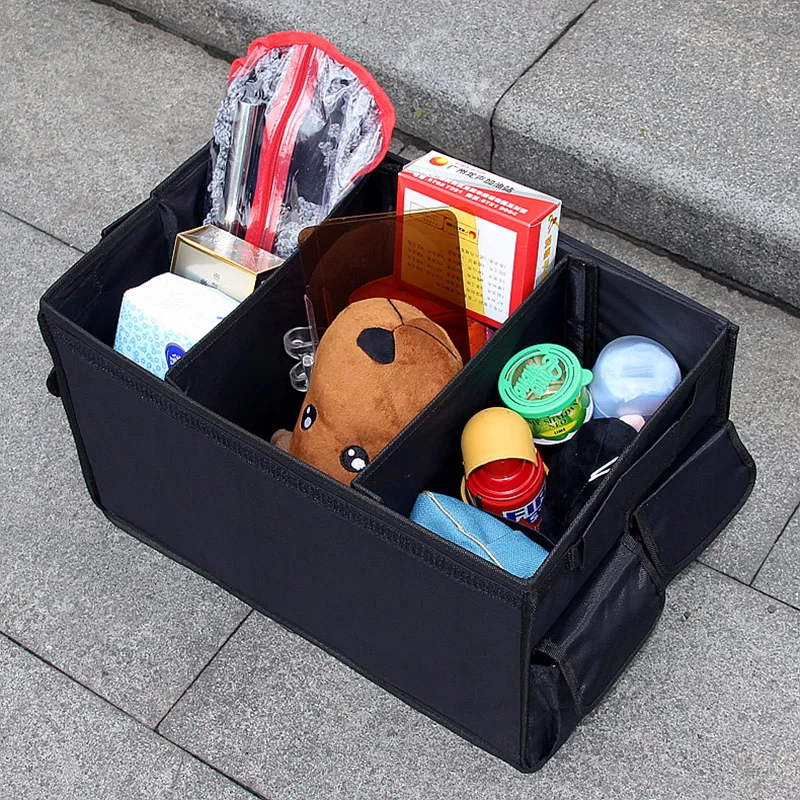 Сверхмощный органайзер для багажника автомобиля Оксфорд, складная сумка для хранения, Черный Автоматический органайзер для багажника, складные сумки, органайзер-багажник-автомобиль