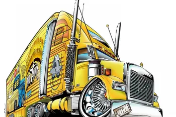 

cartoon comic lowrider truck QX259 custom print canvas fabric poster for wall decor room decor home decoration (frame available)