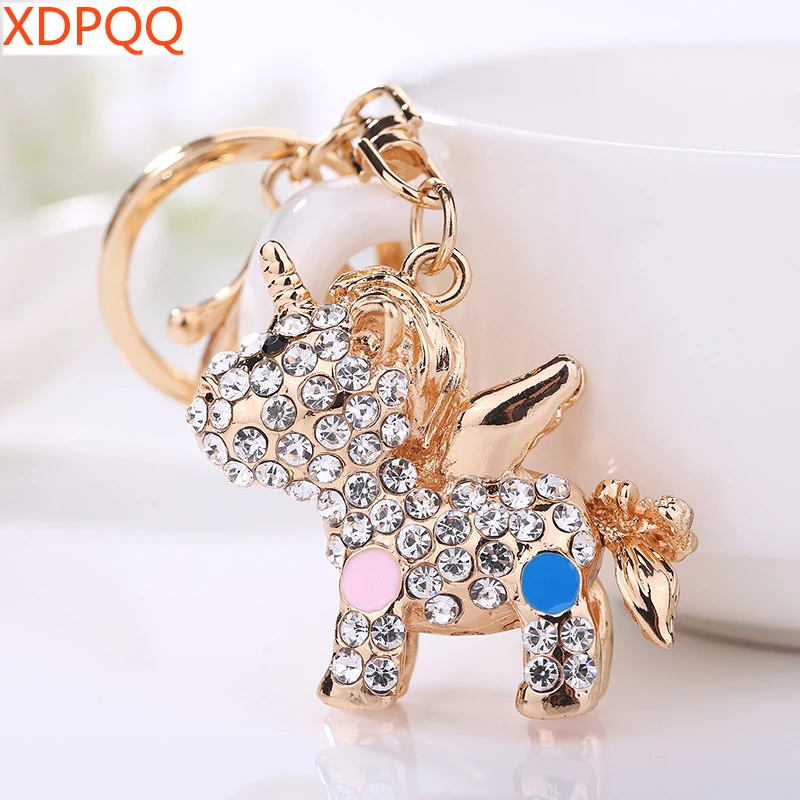 XDPQQ2018 new jewelry female key chain fashion creative unicorn keychain gift car pendant bag decoration keyring