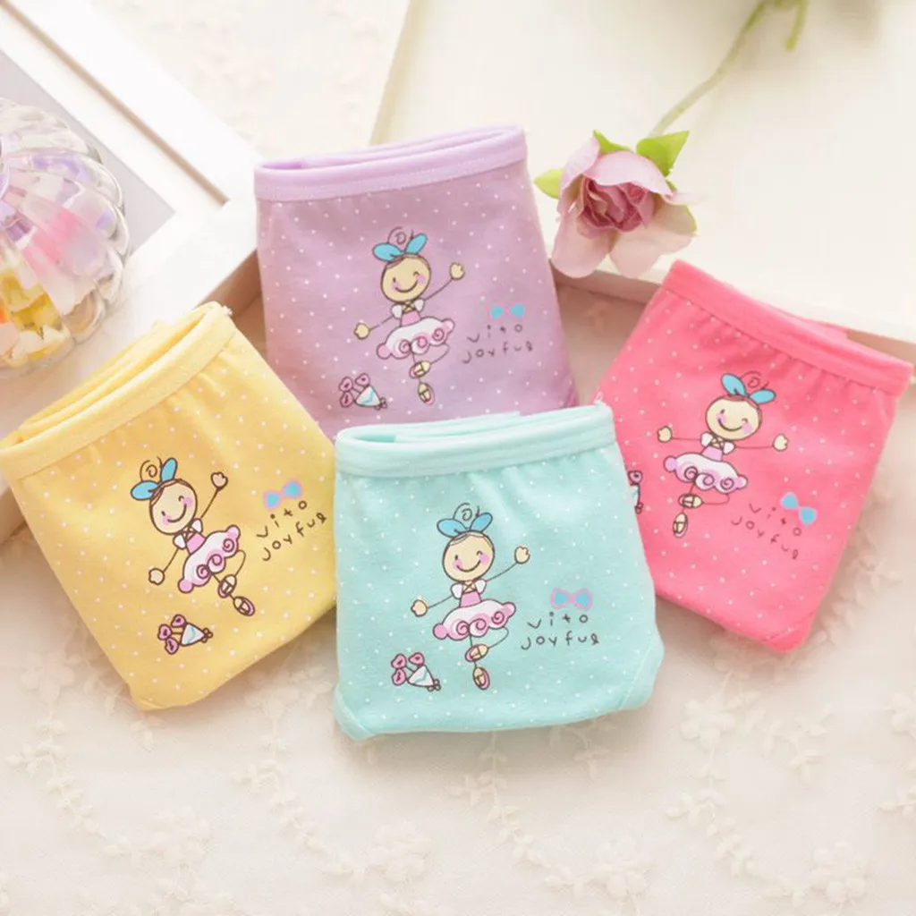 

MUQGEW Baby Girls Underwear Cotton Panties For Girl Soft Kids Underwear Children Underpants Cartoon Short Pants 4pcs/pack