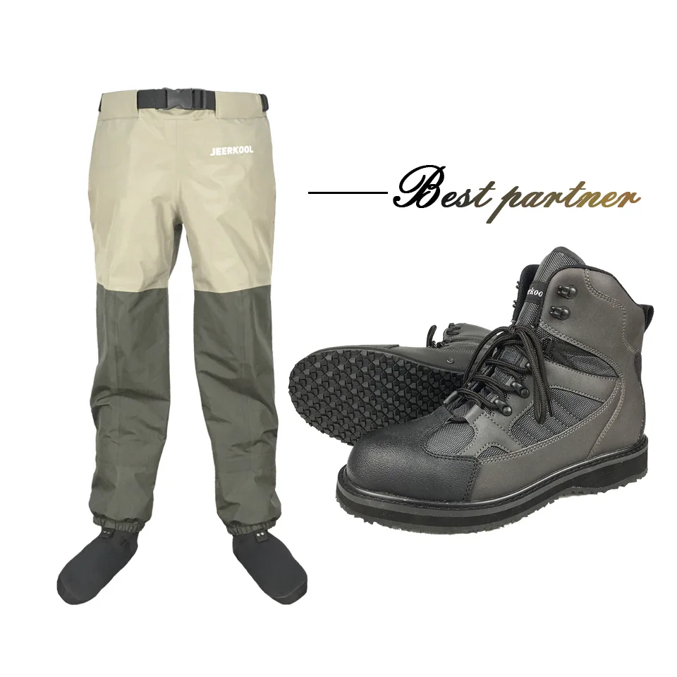 

Fly Fishing Waders Waist Pants & Shoes With Rubber Sole Outdoor Hunting Wading Pants Aqua Sneakers Fishing Boots Rock Shoes FYR1