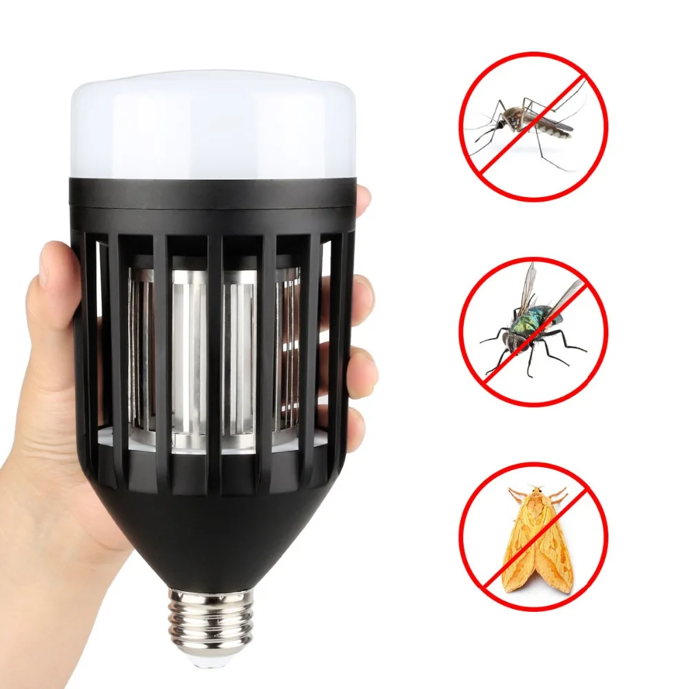 

3 Modes 2 IN 1 Electric Mosquito Trap Lamp Led Mosquito Killer 8W E27 UV Light Killer With Cool White Light Night Light