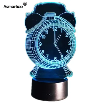 

Colorful Alarm Clock Lamp 3D Visual LED Night Light USB Desk Lamp With Touch Button Baby Sleeping Lamp Kids Christmas Gift