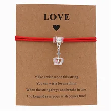 Розовый браслет с шармом с короной дружба вдохновляющий подарок Красная Нить регулируемые браслеты желаний женские мужские детские ювелирные изделия