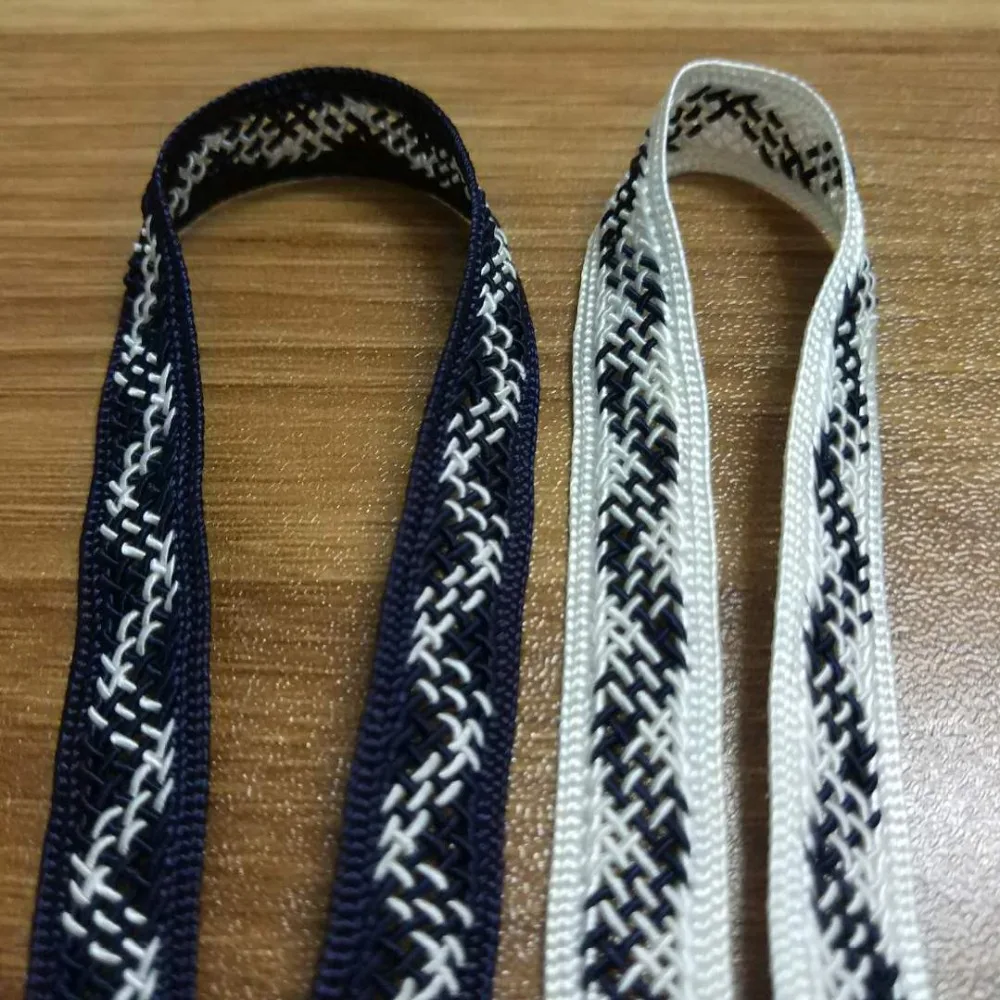 

Hollow Strap Ribbons 1cm Width Two-color Polyester Ribbon Bias Binding Webbing For Diy Bag Craft Woven White Navy Tape
