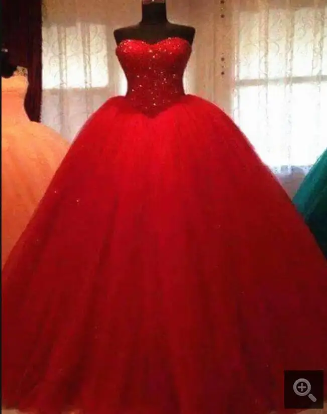 Зима реальное изображение бальное платье для выпускного вечера красное платье принцессы сильно бисером платья на выпускной с кристаллами