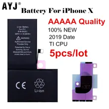 5 sztuk/partia 2019 AYJ AAAAA jakości baterii dla iPhone X bateria TI ochrony wymiana 2716 mAh rzeczywista pojemność kobaltu naklejki