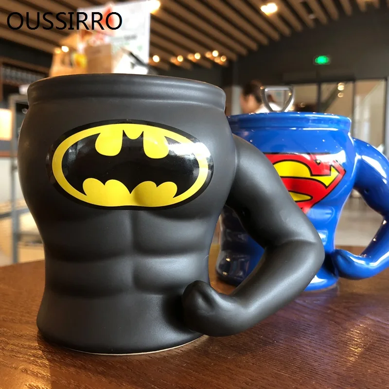 

Avengers League Superman Batman 3D Armor Loricae Mugs Ceramics Coffee Milk Tea Cup Work Office Decorate Copo Cartoon Gift