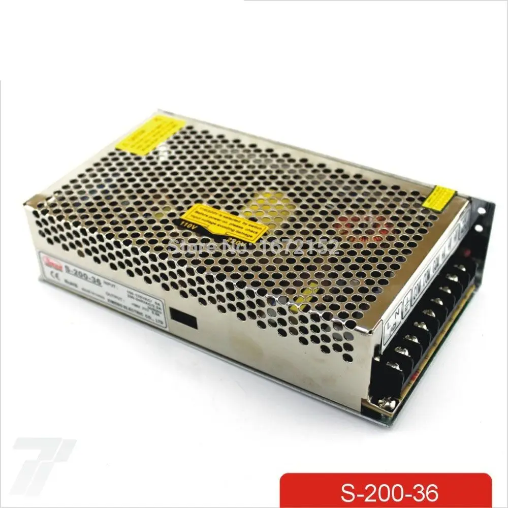 

200W 36V 5.5A Single Output Switching power supply for LED Strip light AC to DC