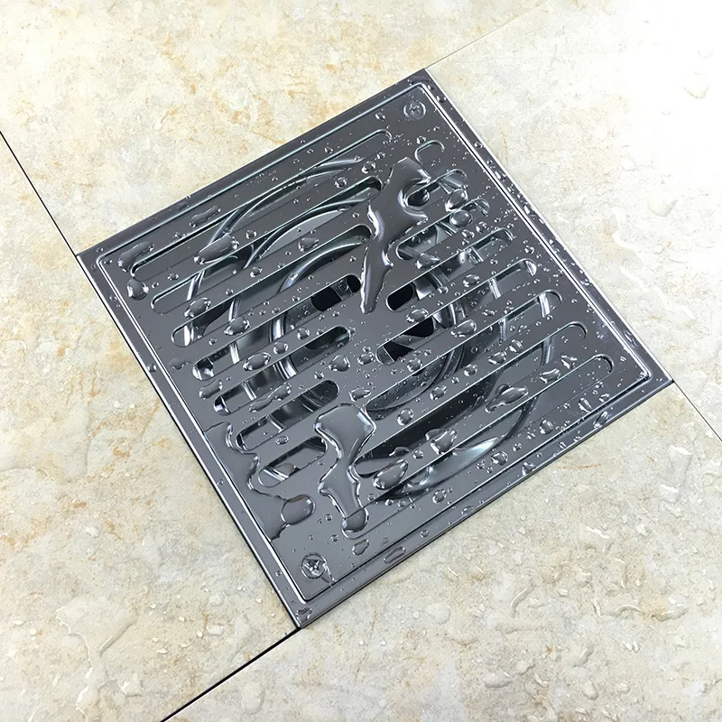 

Odor-resistant 150*150mm Floor Drain Cover square SUS304 Stainless Steel Shower Floor Grate Drain Floor Drainer-MD4448