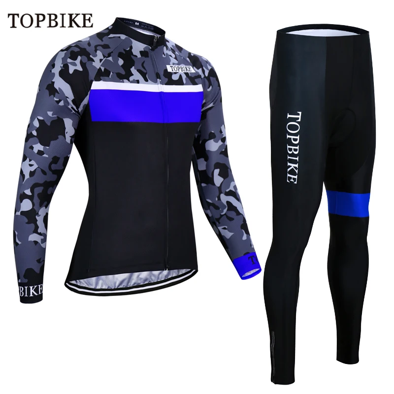 

TOPBIKE Winter long sleeve cycling jersey pants bicycle cycling wear clothes set Ropa Ciclismo riding bike long equipment suits