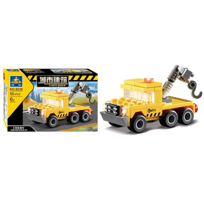 

New Crane Engineer Vehicle 55pcs building blocks 3D DIY Assembling Educational Toys Compatible with Legoed for Children Gifts