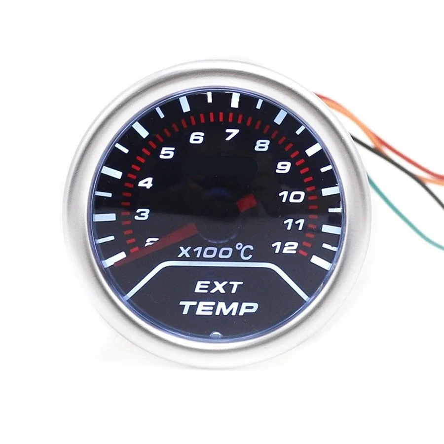 2" Inch 52MM Universal Car Exhaust Gas Temperature Gauge Smoke Lens Auto Car LED EGT Gauge Meter Pointer Sensor