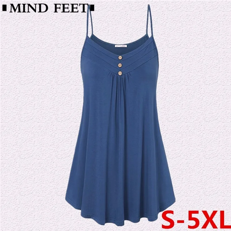 

MIND FEET S-5XL Spaghetti Strap Women Shirt Summer Loose Sexy Mini Tanks V-neck Cami Ruffles Casual Top Pus Size Female Shirts