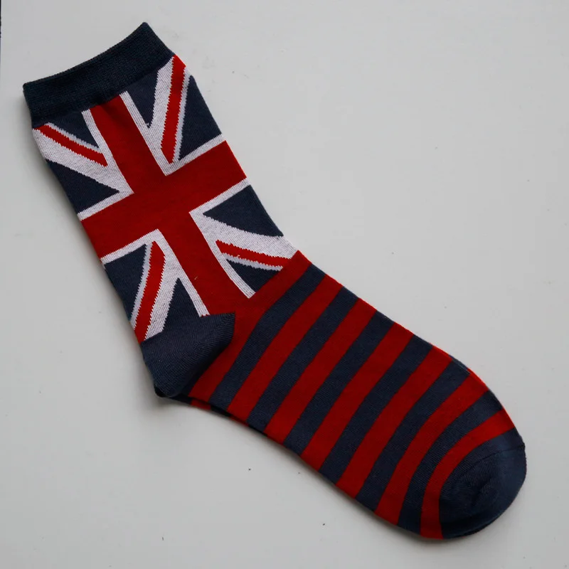 8 цветов, хлопок, британский полосатый флаг, носки забавные счастливые носки унисекс, летние носки для отдыха разноцветные, высокое качество, Лидер продаж