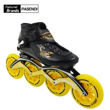 Новое поступление Pasendi углеродного волокна на Скорость катание обувь Роликовые коньки ребенок взрослых коньков Для женщин мужские туфли профессии