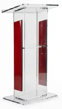 Acrylic Lectern with   Panels, Includes Removable Shelf,  On Podium Surface Easy To Assemble Hardware Included 46″ H x23″ W