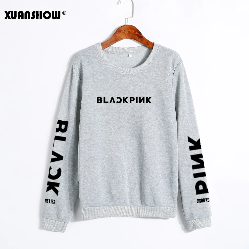 XUANSHOW 2018 BLACKPINK ألبوم Kpop البلوز الهيب هوب عارضة خطابات أغطية رأس مطبوعة الملابس البلوز ملابس منقوشة بكم طويل قمم XUANSHOW 2018 BLACKPINK ألبوم Kpop البلوز الهيب هوب عارضة خطابات أغطية رأس مطبوعة الملابس البلوز ملابس منقوشة بكم طويل قمم