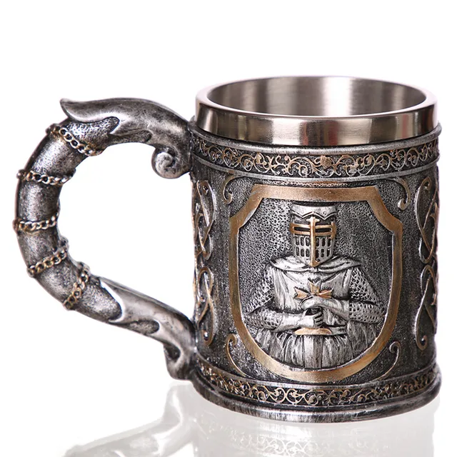 Cheap 3D Viking Skull Coffee Beer Mug Tankard Personalized Original Skull Mug for Home Bar Beer Wine Drink Gift for Men Coffee Mug