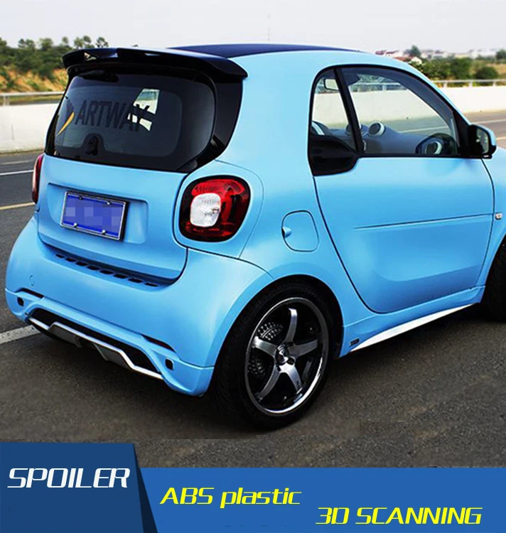 

For Smart fortwo 453 Spoiler Carlsson ABS Material Car Rear Wing Primer Color Rear Roof Spoiler For Benz Smart fortwo Spoiler