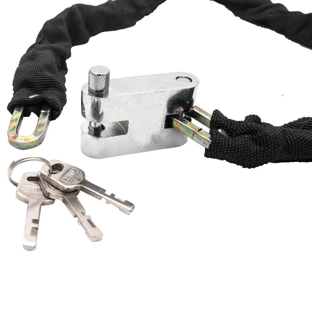 High Quality Hardened Steel Anti-theft Lock Protective Textile Outer Sleeve Motorcycle Scooter Bicycle Heavy Duty Chain | Автомобили и