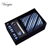 2022 Fashion 8cm Wide Tie Sets Black/blue/red Men's Neck Tie Hankerchiefs Cufflinks 24 colours Box gift polyester silk handmade ► Photo 3/6
