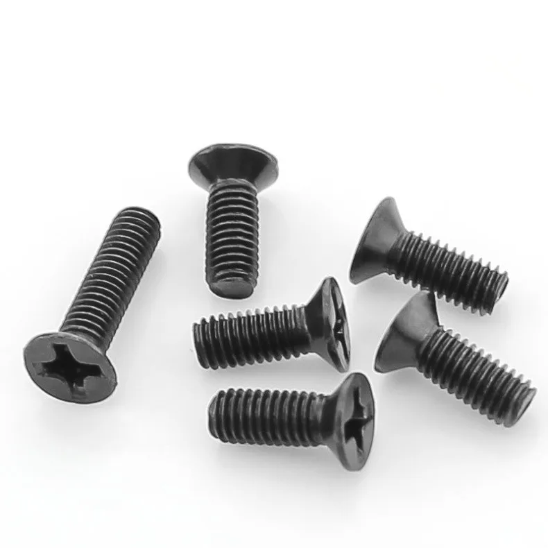 Countersunk head machine screws black teeth small miniature flat head