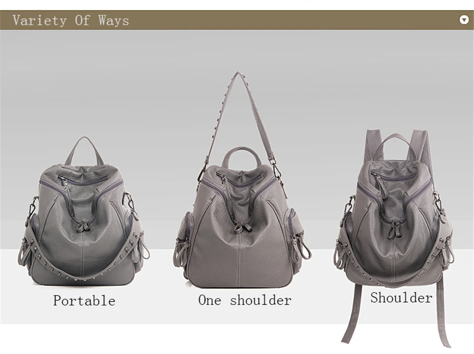 3-em-1 designe mochila bolsa de ombro feminina