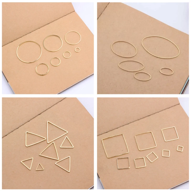

20pcs Gold White K Metal Pendant Charms Round Star Oval Heart Square Earrings Bracelet Making Accessories DIY Jewelry Findings